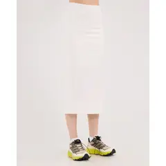 ATMOS - Falda Larga Acanalada Para Mujer Marfil