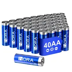 1HORA - Pack 40 Pilas Baterías Alcalinas Doble Aa Lr03 1.5v