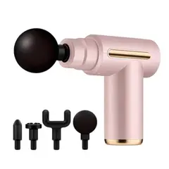 GENERAL - Masajeador Corporal Massage Gun 4 Cabezales 6 Niv Rosado BM1