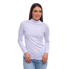 BOCARED - JUNO CAMISETA PARA DAMA MANGA LARGA CUELLO ALTO EN COLOR BLANCO