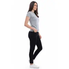 BOCARED - MAIA CAMISETA PARA DAMA MANGA CORTA CUELLO REDONDO EN COLOR GRIS
