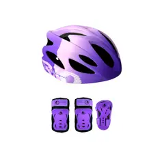 ROLLER - Combo Protecciones Patinaje Rodilleras Coderas Guantes Y Casco Lila S (23 a 35 KILOS) Aprox