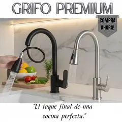 ORIGINS - GRIFO ELEGANTE EXTENDIBLE MULTIFUNCIONAL PARA COCINA COLOR PLATEADO