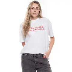 COLOR BLUE - Camiseta Manga Corta Con Estampado En Frente