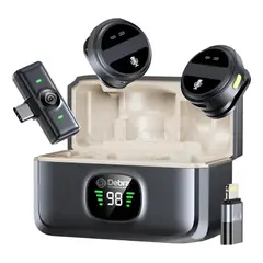 TECNOHOGAR JS - Micrófonos Solapa Inalambrico Celular Iphone Android Sx21pro Negro