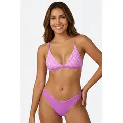 LILI PINK - Vestido de baño tipo bikini en microfibra y panty doble faz