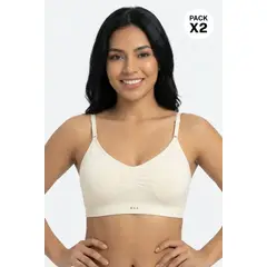 LILI PINK - Paquete x2 top sin costuras copas removibles