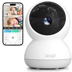 GENERICO - Cámara de Seguridad Interior Alaga 3K 360° WiFi Visión Nocturna - Blanco