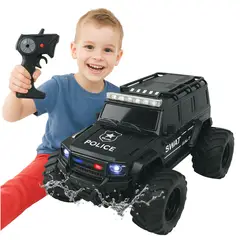 GENERICO - Carro A Control Remoto 4x4 Monster Anfibio Policia