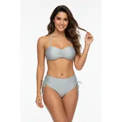 LILI PINK - Vestido de baño estilo bikini en microfibra satinada