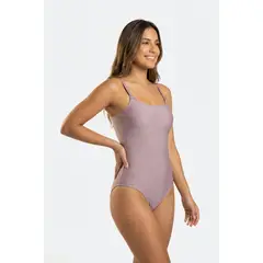 LILI PINK - Vestido de baño enterizo confeccionado en microfibra satinada