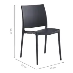 GENERICO - Silla Clásica De Polipropileno Con Protección Uv Estructura De La Silla Negro Diseño Liso