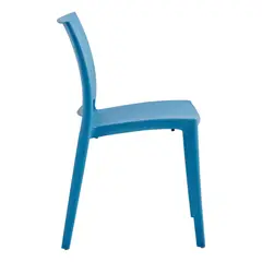 GENERICO - Silla Clásica De Polipropileno Con Protección Uv Estructura De La Silla Azul Asiento Azl Diseño Liso