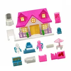 OTRAS MARCAS - Casita De Muñecas Mini Con 16 Accesorios - Juguetes Niñas