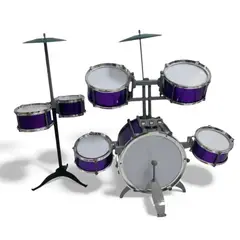 KIDSHOP - Set Batería Musical 7tambores + Silla Niños Percusión Hk8031-MD