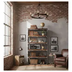 GENERICO - Estante Elioss En Madera Roble y Metal 100cm x 40cm