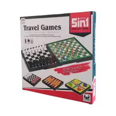 OTRAS MARCAS - Juego De Mesa 5 en 1 Ajedrez Serpientes Y Escaleras Ludo Damas