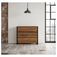 GENERICO - Recibidor Ada En Madera Roble y Metal 80cm x 40cm