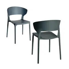 GENERICO - Set De Sillas Versa Color Gris Oscuro X2