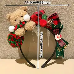 GENERICO - Diadema Navideña con Oso Decorativo
