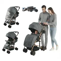JON DI GROUP SAS - Coche Paseador Para Bebe Reversible Mosquitero Cubrepiés Doble Acolchado Deluxe