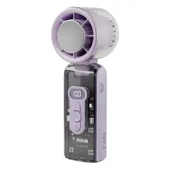 GENERICO - Ventilador portátil de mano con refrigeración de aire recargable de 6 velocidades de color lila