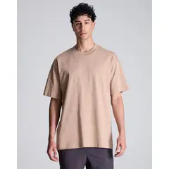 ATMOS - Camiseta Básica Manca Corta Oversize Para Hombre Camel