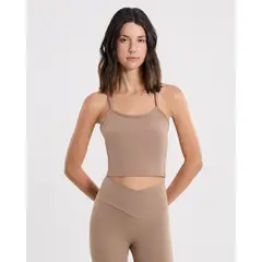ATMOS - Camiseta Tank Con Top Interno Aerius Skin Para Mujer Mocca
