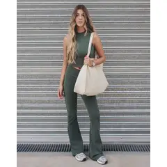 ATMOS - Leggings Flare Aerius Skin Para Mujer Verde