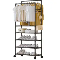 ONE PIXEL - Perchero Organizador De Zapatos 4 Niveles Con Ruedas Multifuncional