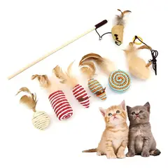 GENERICO - Caja De Lujo Con Juguetes Para Gatos, Kit De Raton 7 Piezas