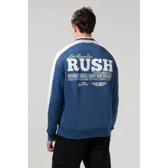 KOAJ - Buzo azul oscuro cuello polo oversize con Hombre