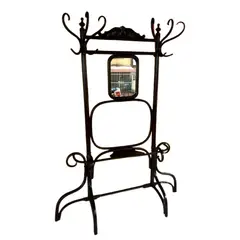 VENECIA - Perchero De Pie Y Pared Antiguo Veneciano Madera Y Cristal