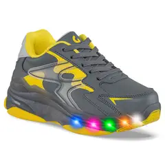 LOS GOMOSOS - Tenis Patines Luces Yert Gris Osc para Niño - Talla 31
