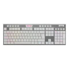 REDRAGON - Teclado Gamer K619w Horus Fs Blanco Cable Red Sp F Idioma Español Latinoamérica Color Del Teclado Blanco