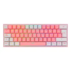REDRAGON - Teclado Fizz Pro Rgb 60% Rosablanco Sw Red Español