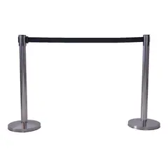 BIGCENTER - Separador De Fila Plata Efecto Espejo Cinta Negra X2 Unds