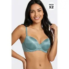 LILI PINK - Brasier cobertura 34 en microfibra satinada paquete x2