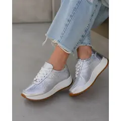 CALZADO BONT - Tenis en Cuero Para Mujer Plata Torino Bont