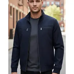 MODA EN CIRCUITO - Chaqueta en Dril para Hombre CUELLO MILITAR