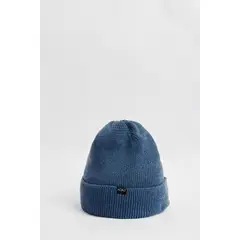 KOAJ - Gorro en tejido de terciopelo azul con dob Hombre