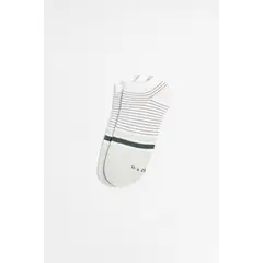 KOAJ - Medias tobilleras cremas a rayas en algodó Mujer