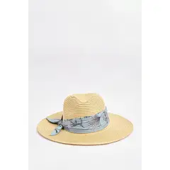KOAJ - Sombrero kaki claro fedora con cinta decor Mujer