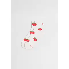 KOAJ - Medias cortas cremas claras con diseños de fresas Mujer
