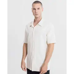ATMOS - Camisa Para Hombre Sobrecamisa Manga Corta Color Beige Marca #32010003