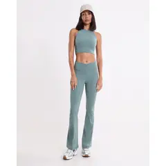 ATMOS - Camiseta Tank Top Con Espalda Fruncida Para Mujer Verde