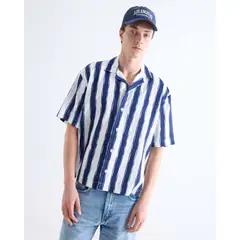 SEVEN SEVEN - Camisa Resort Estampada Para Hombre Azul