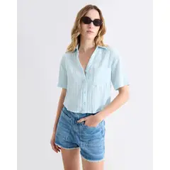 SEVEN SEVEN - Blusa Resort Texturizada Para Mujer Celeste