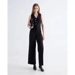 SEVEN SEVEN - Enterizo Para Mujer Manga Sisa Color Negro Marca #28320449