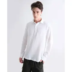 SEVEN SEVEN - Camisa Oversize Texturizada Para Hombre Blanco